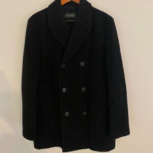 Ralph Lauren Men's Black wool peacoat